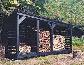 Дровник дерев'яний. Кольору графіт