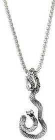 Кулон Змія на ланцюжку з неіржавкої сталі, Елегантна підвіска зі змією