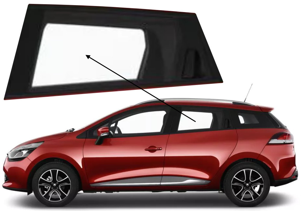 Бічне скло Renault Clio IV 2013-2019 задніх дверей ліве, фото 1