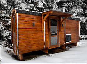 Дерев'яна мобільна Баня-Бочка квадро 5 м "LNK"