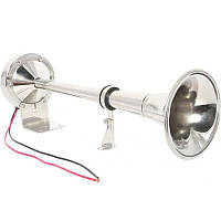 Сигнал повітряний 12v ПАРОВОЗ 402мм 1 дудка ST-6005 хром з потужним компресором
