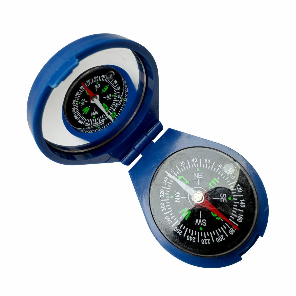 Рідкісний пластиковий туристичний компас із дзеркалом DC45-8A - Ø50мм - Синій
