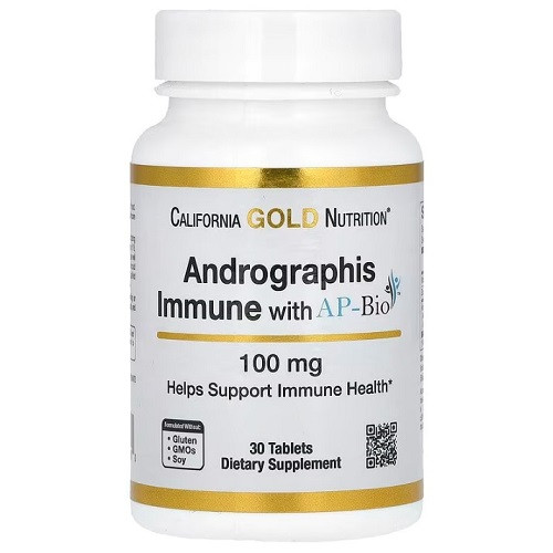 Для імунітету California Gold Nutrition Andrographis Immune with AP-Bio 100 mg (30 таблеток.)