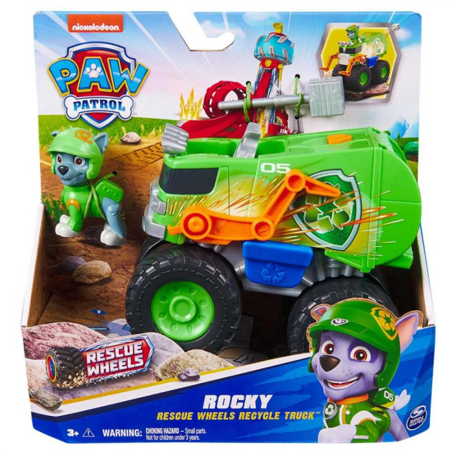 Ігровий набір PAW Patrol Rescue Wheels Rocky рятувальний автомобіль з водієм Роккі