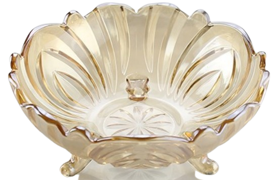 Салатниця-фруктівниця скляна на ніжках "Еніо амбер" 235 мм Helios DM002J, фото 1