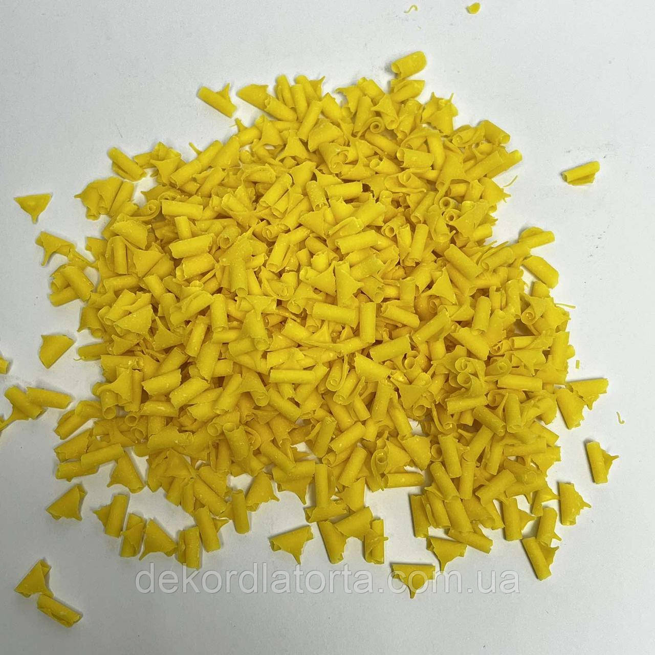 Бельгійська шоколадна стружка жовта (лимон) 50 гр, фото 1