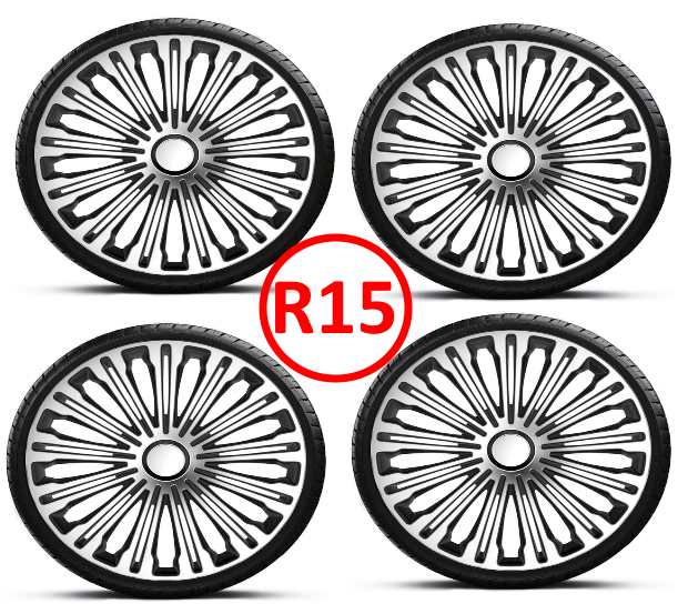Ковпаки колісні ARGO R15 VOLANTE SILVER BLACK, фото 1