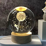 Куля акрилова світиться Висадка на місяць 6см з підсвічуванням на підставці, фото 5