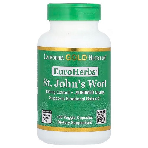 Звіробій California Gold Nutrition St. John's Wort 300 mg Extract (180 капсул.)