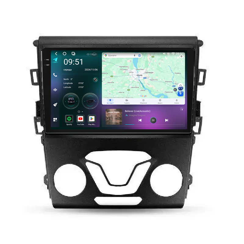 Штатна магнітола Mekede M7 Plus Ford Mondeo 5 Fusion 2014-2019 Android CarPlay QleD