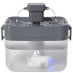 Фонтан для собак ELS PET 1,5 л з LED підсвіткою та фільтром, Прозорий