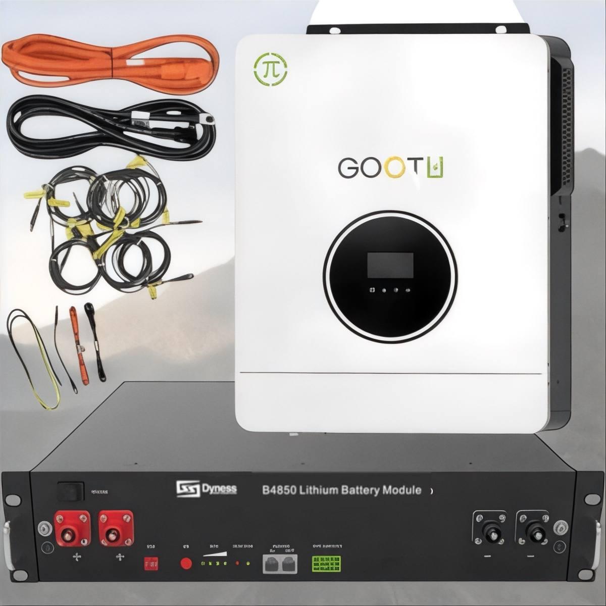 10,2 кВт гібридний інвертор Gootu + акумулятор Dyness 2,4 кВт. B4850, для дома, котлів, сонячних батарей