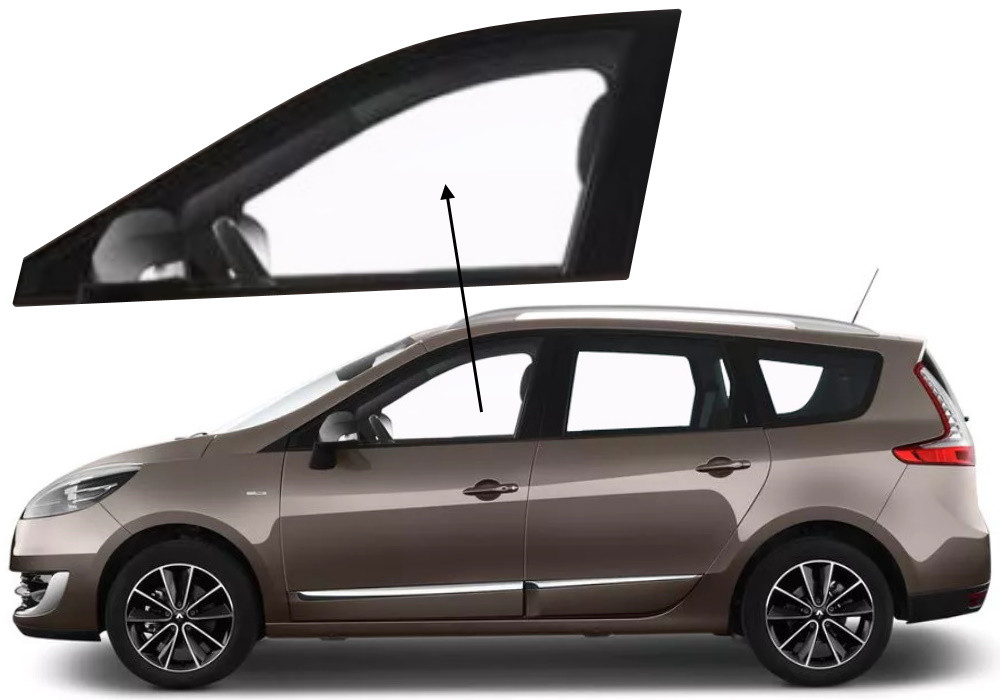 Бічне скло Renault Grand Scenic 2009-2016 передніх дверей ліве, фото 1