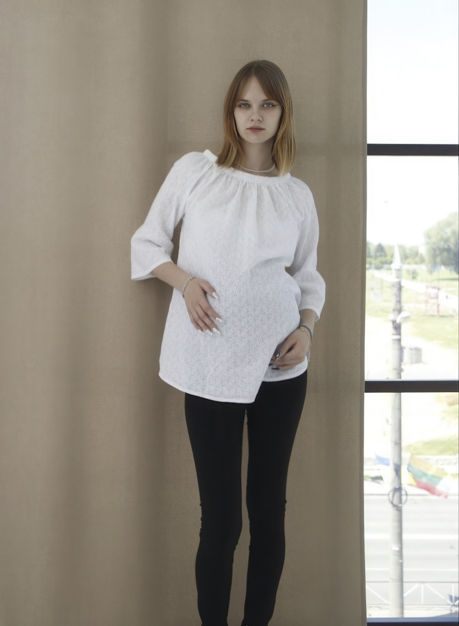Блуза ошатна для вагітних Pregnant Style Luna 44 біла