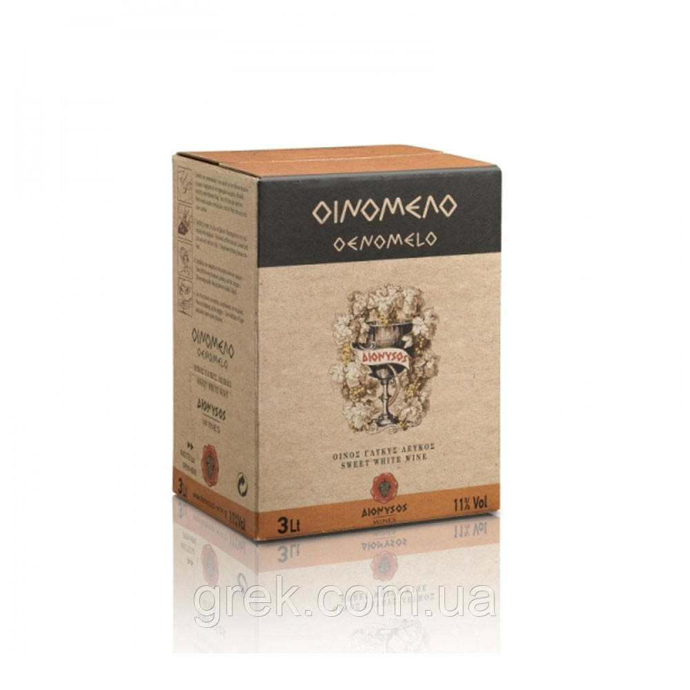 Вино грецьке біле солодке OINOMELO 3 л, фото 1