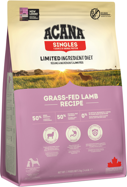 Сухий корм для собак всіх порід на всіх стадіях життя Acana (Акана) Grass-Fed Lamb з ягням 2 кг