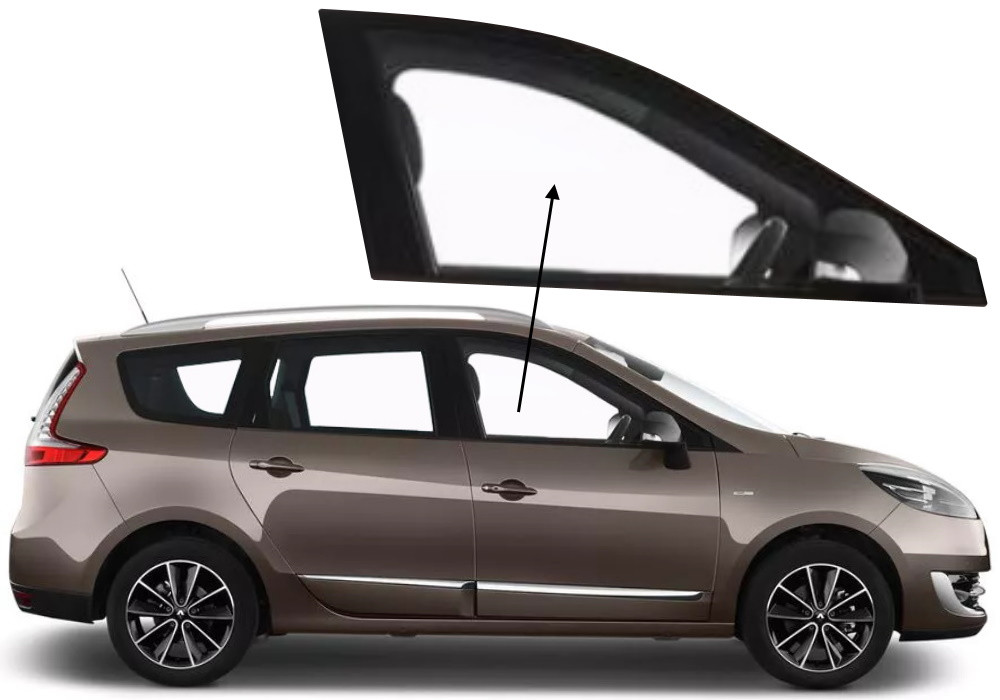 Бічне скло Renault Grand Scenic 2009-2016 передніх дверей праве, фото 1