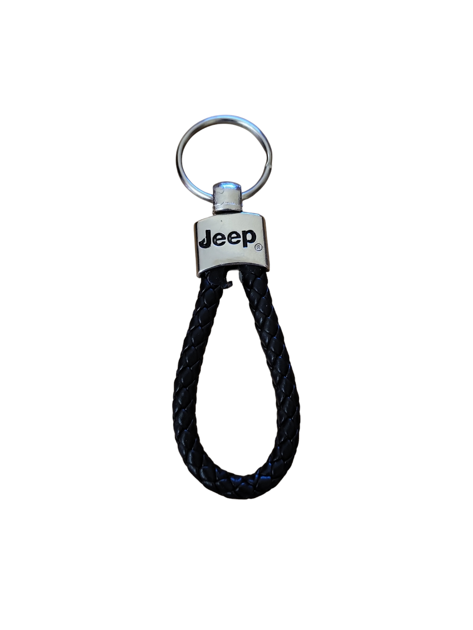 Брелок автомобільний для ключів Jeep Джип плетений екошкіра чорний