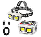 Налобний ліхтар акумуляторний з датчиком руху HX-816 (є червоне світло), фото 3