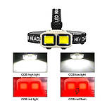 Налобний ліхтар акумуляторний з датчиком руху HX-816 (є червоне світло), фото 2