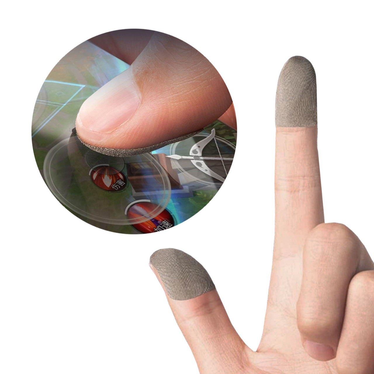 Ігрові напальчники (2 пари 4 шт) для ігор на телефоні смартфоні планшеті pubg пабг пубг call of duty warzone, фото 1