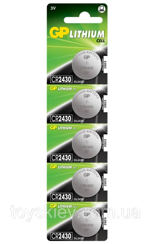 Батарейки-таблетки GP CR2430/3V блістер 5 шт. ОРИГИНАЛ, фото 1