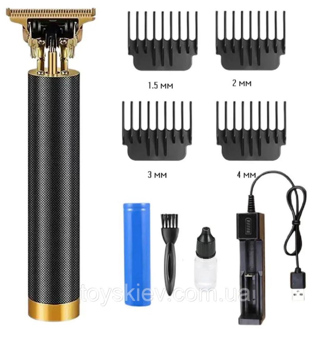 Тример для бороди та вусів T9, 4 насадки, фото 1