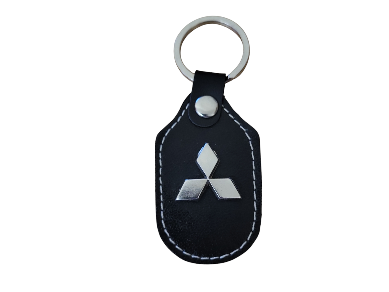 Брелок автомобільний для ключів Mitsubishi шкіряний чорний