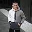 Толстовка чоловіча на флісі Touch біло-сіра зимова кофта худі чоловіча утеплена, фото 2