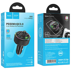 FM-модулятор трансмітер Hoco E82 Bluetooth USB/Type-C автомобільне зарядне вус, FM-трансмітер