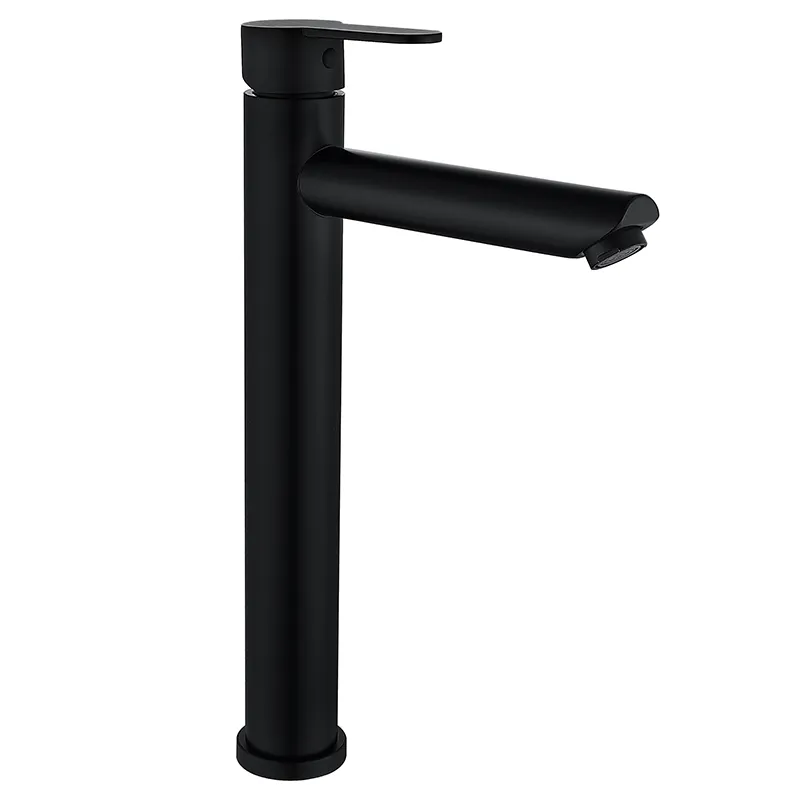 Змішувач для умивальника Zerix DAX-001-A-High Black з неірж. сталі SUS304 (Цв. чорний) (ZX4810)