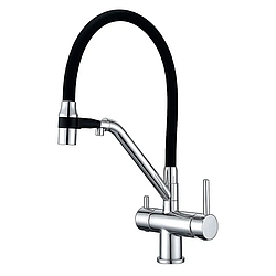 Кухонний змішувач із силік. виливом і вих. для питної води KOER KB-72006-01 (KR3379)