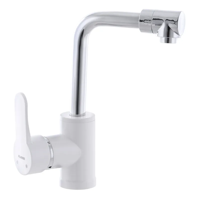 Змішувач для умивальника Plamix Mario-001 White (без підводки) (PM0556)