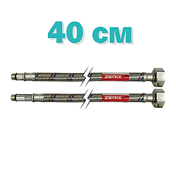 Гнучкі шланги для змішувача гайка 1/2" — Штуцер M10 (40 см) 2 шт Zerix (ZX1572)