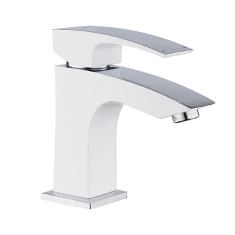 Змішувач для умивальника Koer KB-10007-04 (Кольор хром+білий) (KR5149)