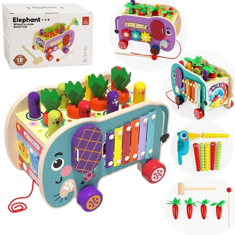 Дерев'яна іграшка (стучалка, ксилофон, магнітна гра, шестерні) арт. C 68265, фото 1