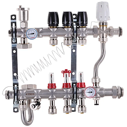 Колектор із вбудованим змішувачем. вузлом Koer KR.S1013-3 1"х3 SUS304 та євроконусами 3/4-16 (KR2946)