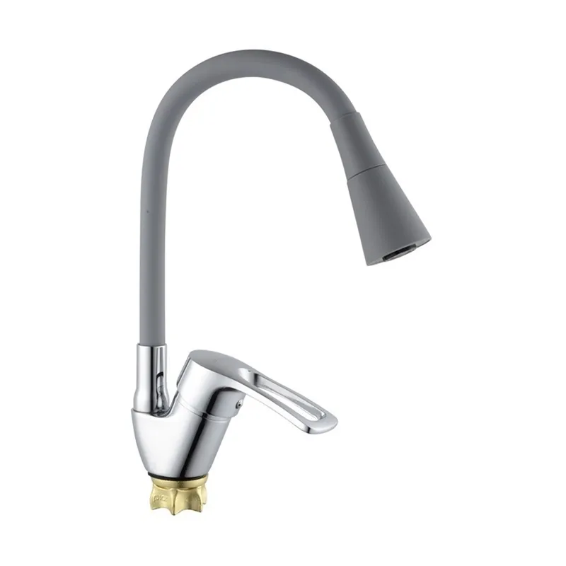 Змішувач для кухні із силіконовим виливом Champion YUB 011-181 (Nut) Refl.Grey (MI6422)