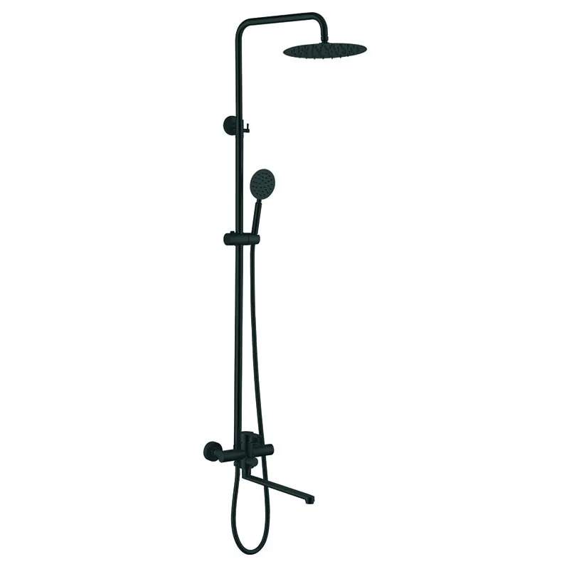Душова колона зі змішувачем Zerix DAX-006-J-35cm Black (нерж. сталь) (ZX4829)