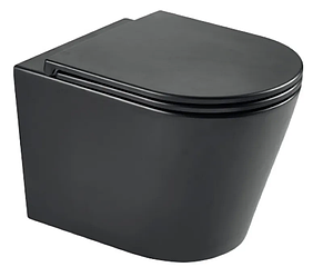 Унітаз підвісний Mixxus Premium Bevel-0301-R Black 515x355x365 mm, система змиву RIMLESS (MP6471)