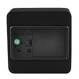 Годинник мережевий VST-872-6 білі написи, (корпус чорний) USB, фото 2