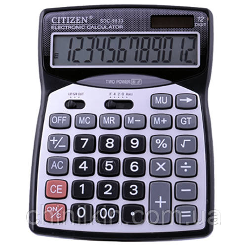 Калькулятор CITIZEN 9833, подвійне живлення, фото 1