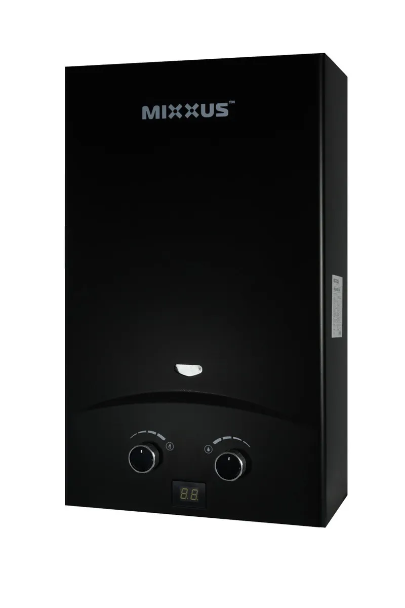 Газова колонка MIXXUS GWH-0210 BASIC BLACK димохідна 10 л/хв (колір чорний) (WH0023), фото 1
