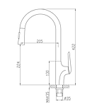 Змішувач для кухні з висувним виливом MONE Deluxe HILARY 7389389GR Gun Gray, фото 6