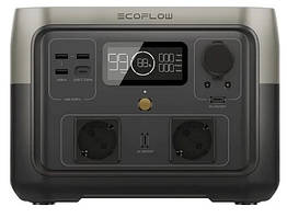 Зарядна станція EcoFlow River 2 Max (RIVER2Max-EU_) 512 Wh Black/Silver 5-20 В/12 В/230 В (LiFePO4, Input: мережа, Output: 3xUSB,