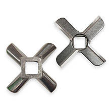 Ніж для м'ясорубки Хрестик MK-Lux з подвійною заточкою нержавіюча сталь D-55 мм отвір 9 мм