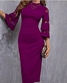 Жіноче плаття креп-дайвінг+фатин 42/44 зелений,бордо