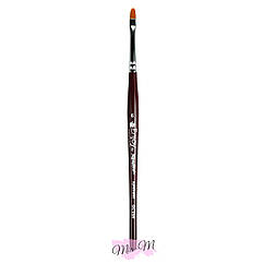 Пензель для моделювання гелем та акрилом плоский синтетичний бордо Enjoy GC33R №6