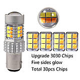 Жовто-біла T20 7443 W21/5W двох кольорова автолампа безцокольна, фото 4