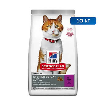 Сухий корм для стерилізованих котів Hill's Science Plan Young Adult Sterilised 10 кг - качка